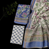 Purple Floral Maheswari Silk Salwar Suit