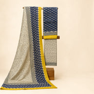Blue Floral Maheswari Silk Salwar Suit