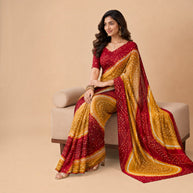 Multi Bandhej Cotton Saree