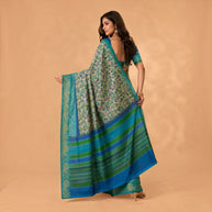 Offwhite Floral Silk Saree