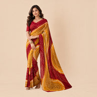 Multi Bandhej Cotton Saree