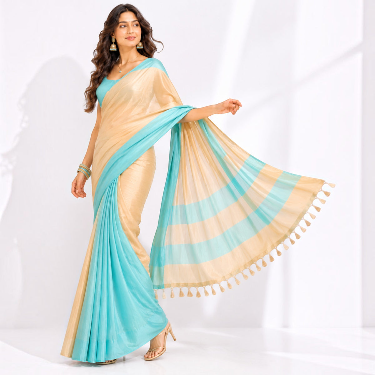 Stripe Radiance Handloom Cotton Saree