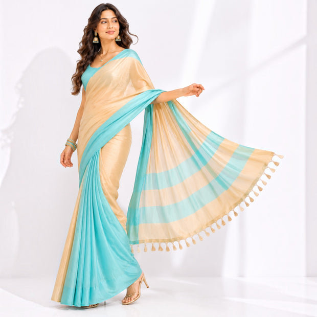 Stripe Radiance Handloom Cotton Saree