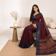 Maroon Kotpad Cotton Saree