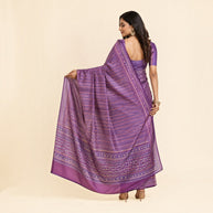 Purple Floral Silk Saree