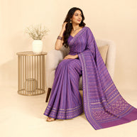 Purple Floral Silk Saree