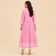 Pink Jamdani Cotton Shrug