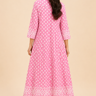 Pink Jamdani Cotton Shrug