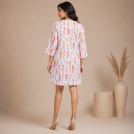 White Handblock Cotton Shrug