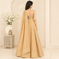 Orange Handblock Cotton Wrap Around Skirt