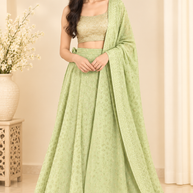 Light Green Cotton Wrap Around Skirt