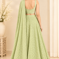 Light Green Cotton Wrap Around Skirt