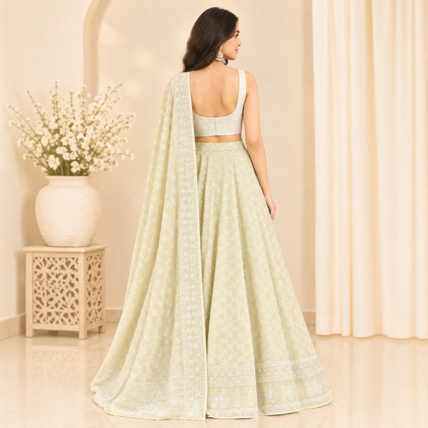 Yellow Handblock Cotton Wrap Around Skirt