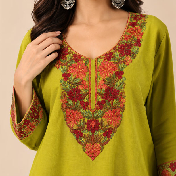 Lime Green Cotton Short Top