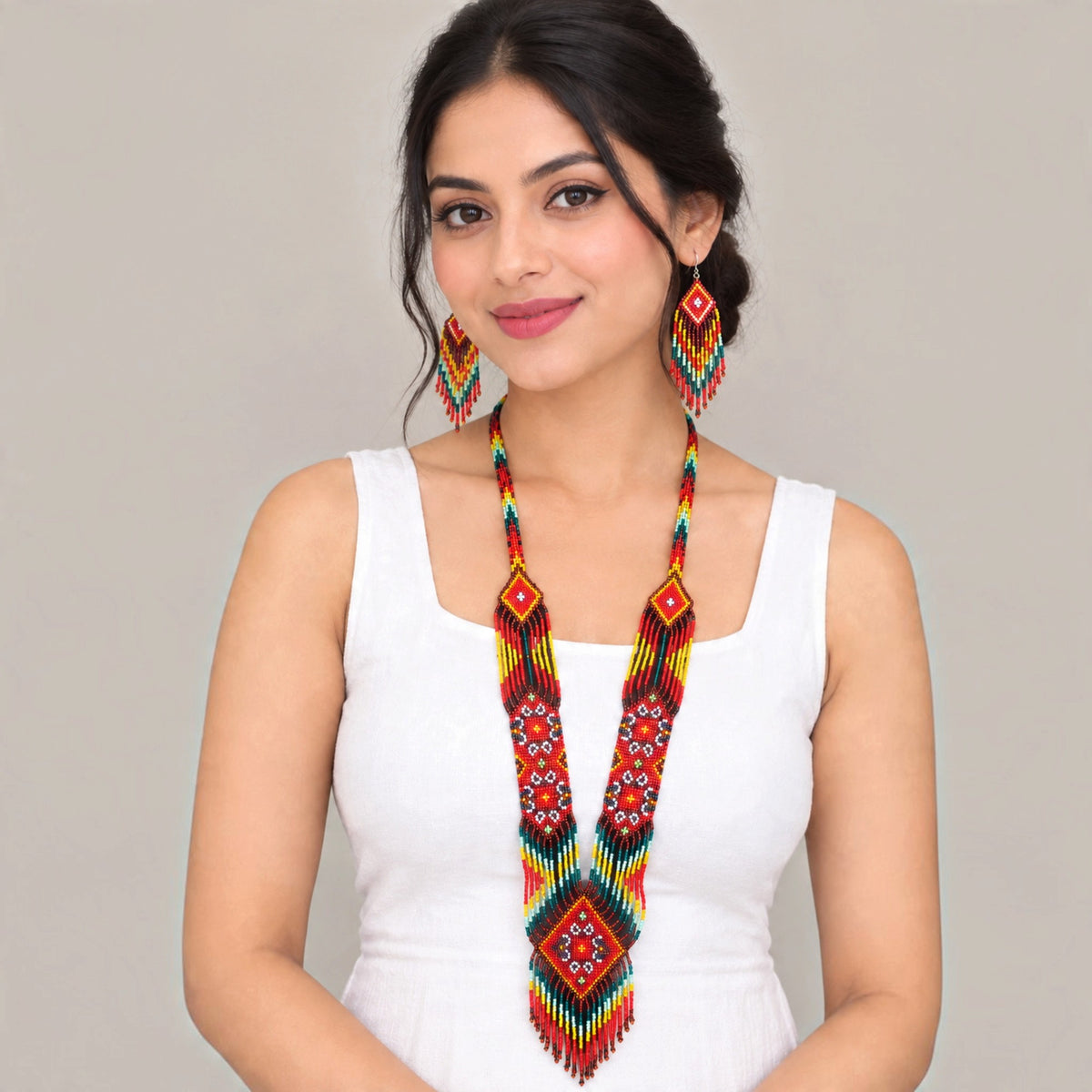 Multicolor Beaded Necklace Set