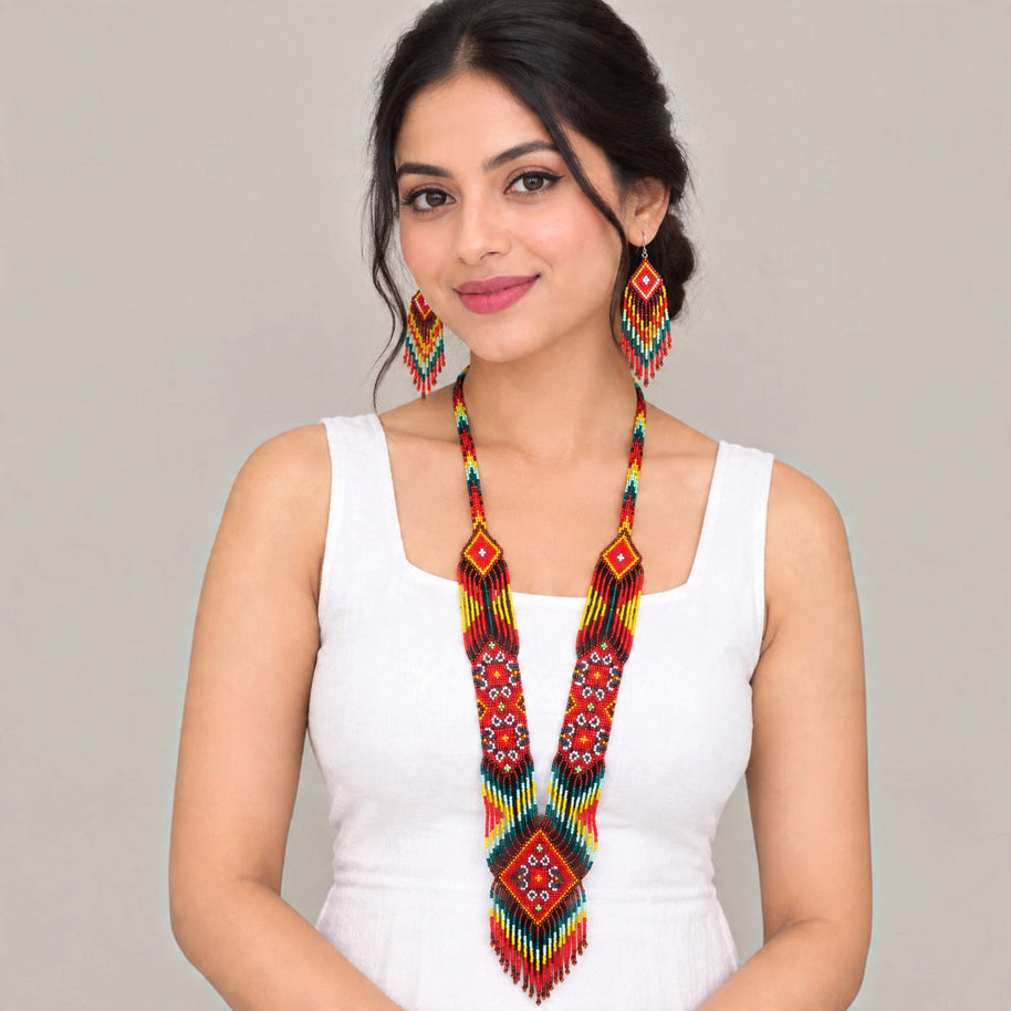 Multicolor Beaded Necklace Set