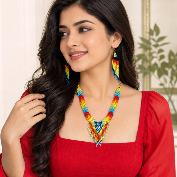 Multicolor Beaded Necklace Set