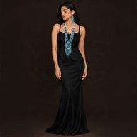 Blue Beaded Necklace Set