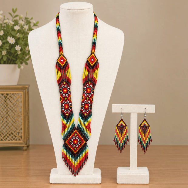Multicolor Beaded Necklace Set