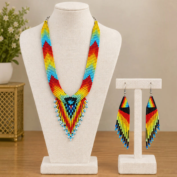Multicolor Beaded Necklace Set