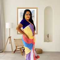 Harmony Stripes Handloom Linen Saree