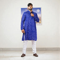 Blue Bandhani Cotton Kurta