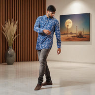 BlueWhisper Handblock Cotton Short Kurta