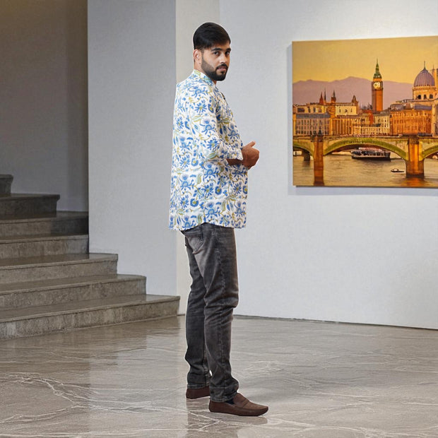 BlueWhirl Handblock Cotton Short Kurta