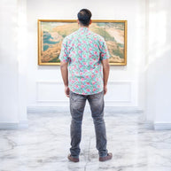 Artsy Hand Block Print Mens Shirt