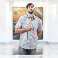 Artsy Hand Block Print Mens Shirt