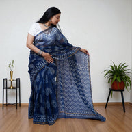 NeelShweta Handblock Kota Cotton Saree