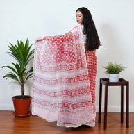 LalShweta Handblock Kota Cotton Saree