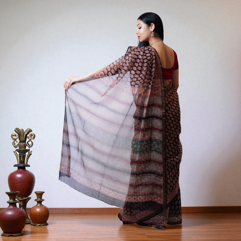 Kasturi Handblock Kota Saree
