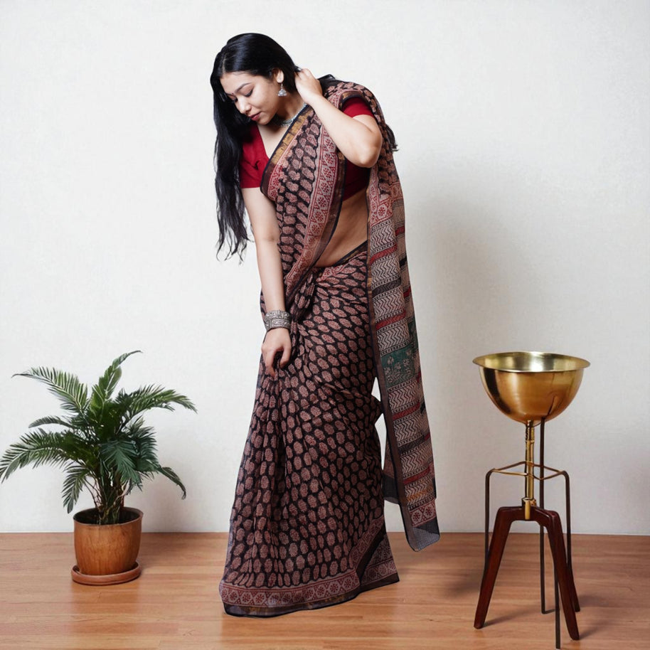 Kasturi Handblock Kota Saree