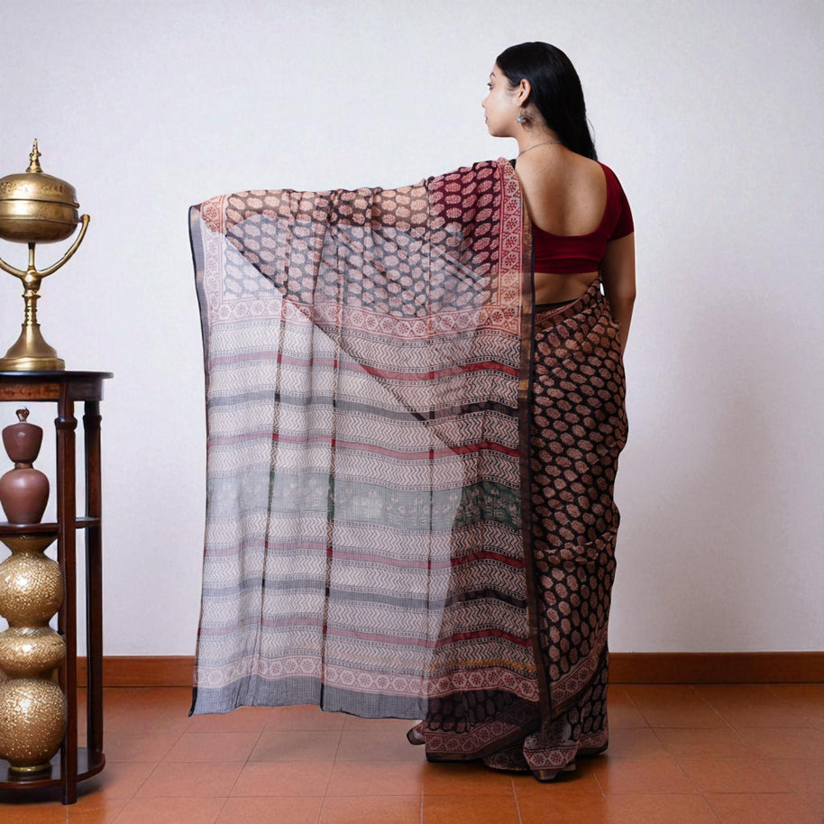 Kasturi Handblock Kota Saree