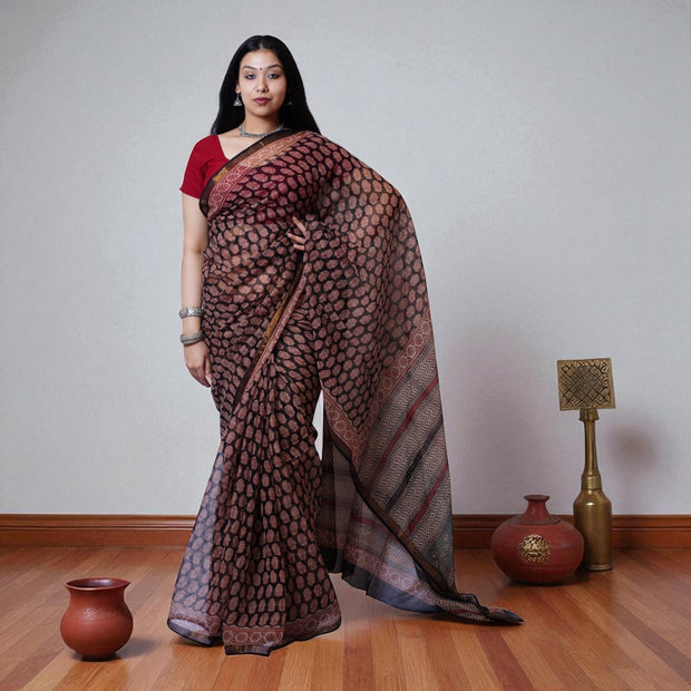 Kasturi Handblock Kota Saree