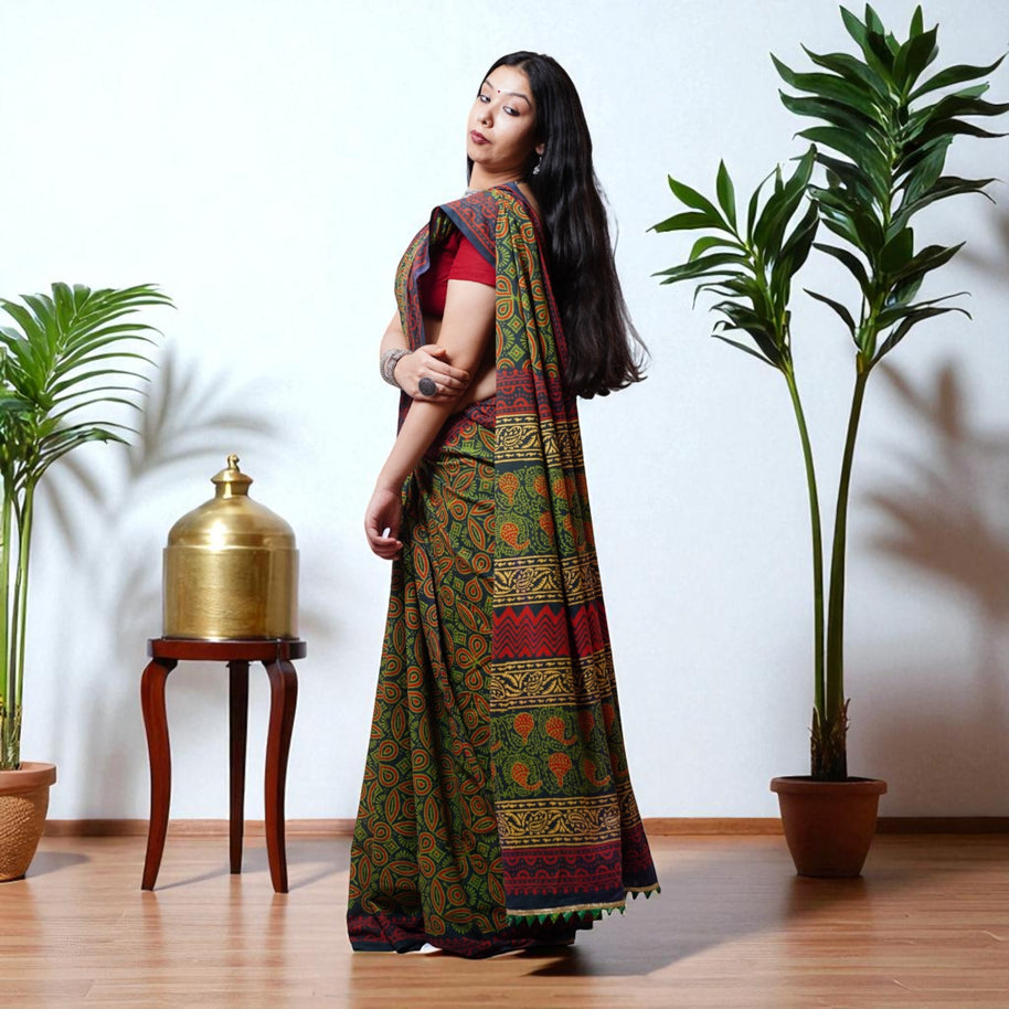 HariRachna Handblock Cotton Saree