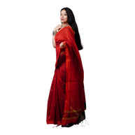Red Green Buti Cotton Saree