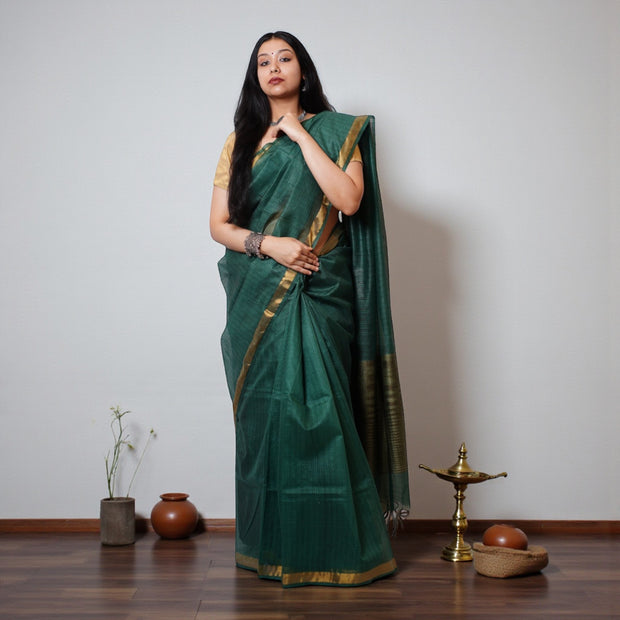 Green Handloom Kota Cotton Saree