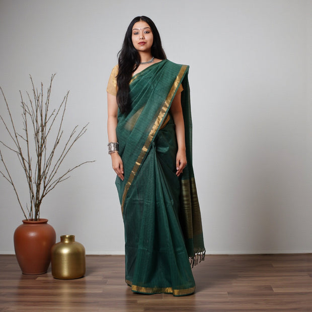 Green Handloom Kota Cotton Saree