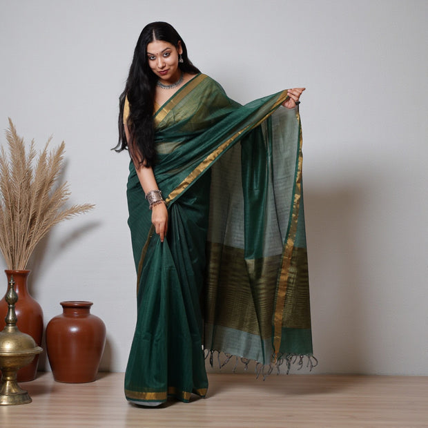 Green Handloom Kota Cotton Saree