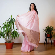 Pink Handloom Kota Cotton Saree