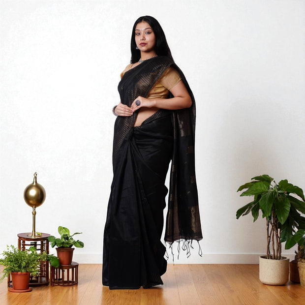 KaashiTara Stripe Cotton Saree