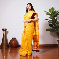 Orange Golden Silk Saree