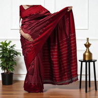 Kavya Maroon Ikat Silk Saree