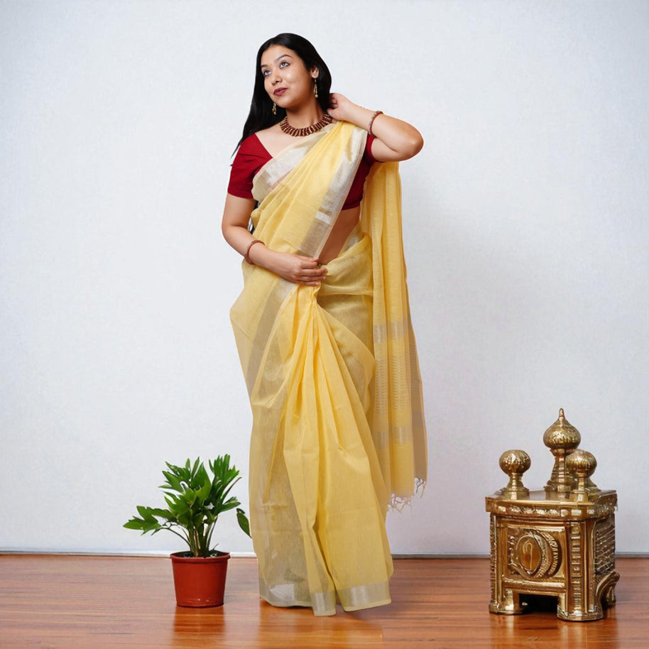 ChandPehar Banarasi Linen Saree