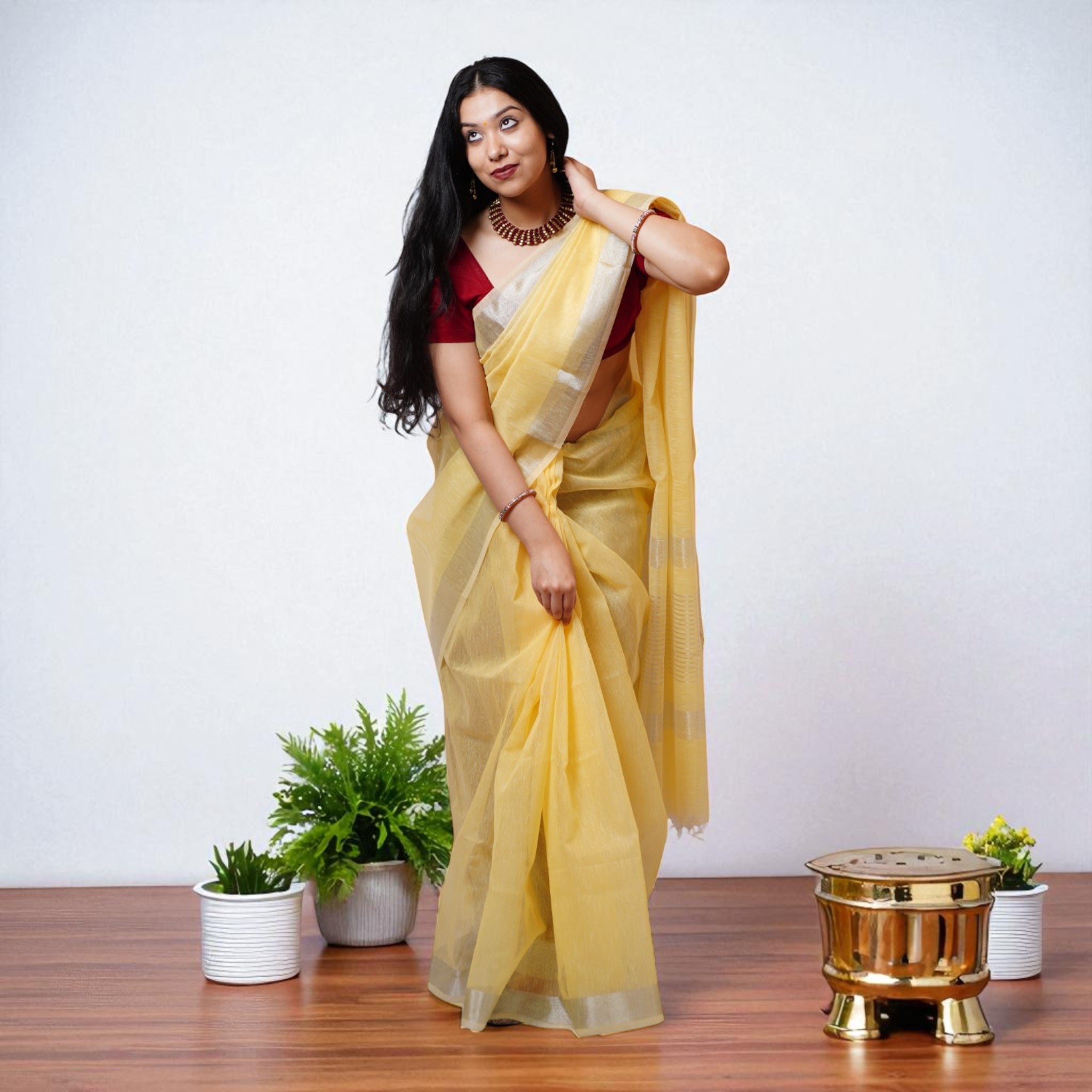 ChandPehar Banarasi Linen Saree