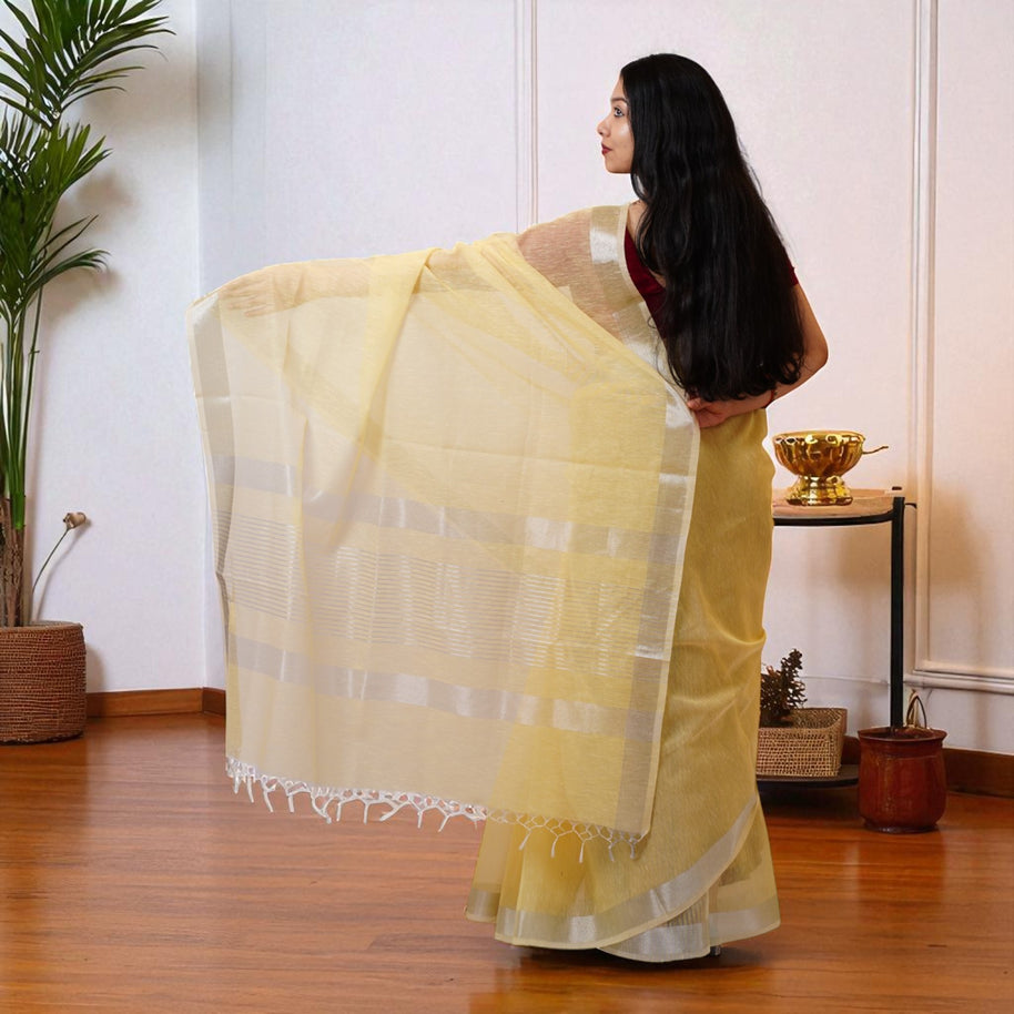 ChandPehar Banarasi Linen Saree