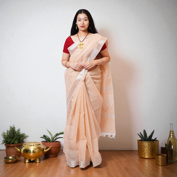 GulSitaara Banarasi Linen Saree