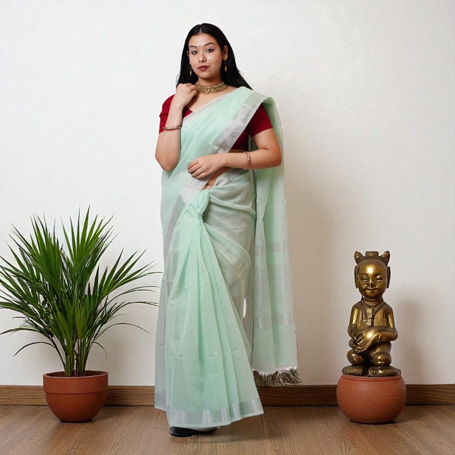 Chandharita Banarasi Linen Saree